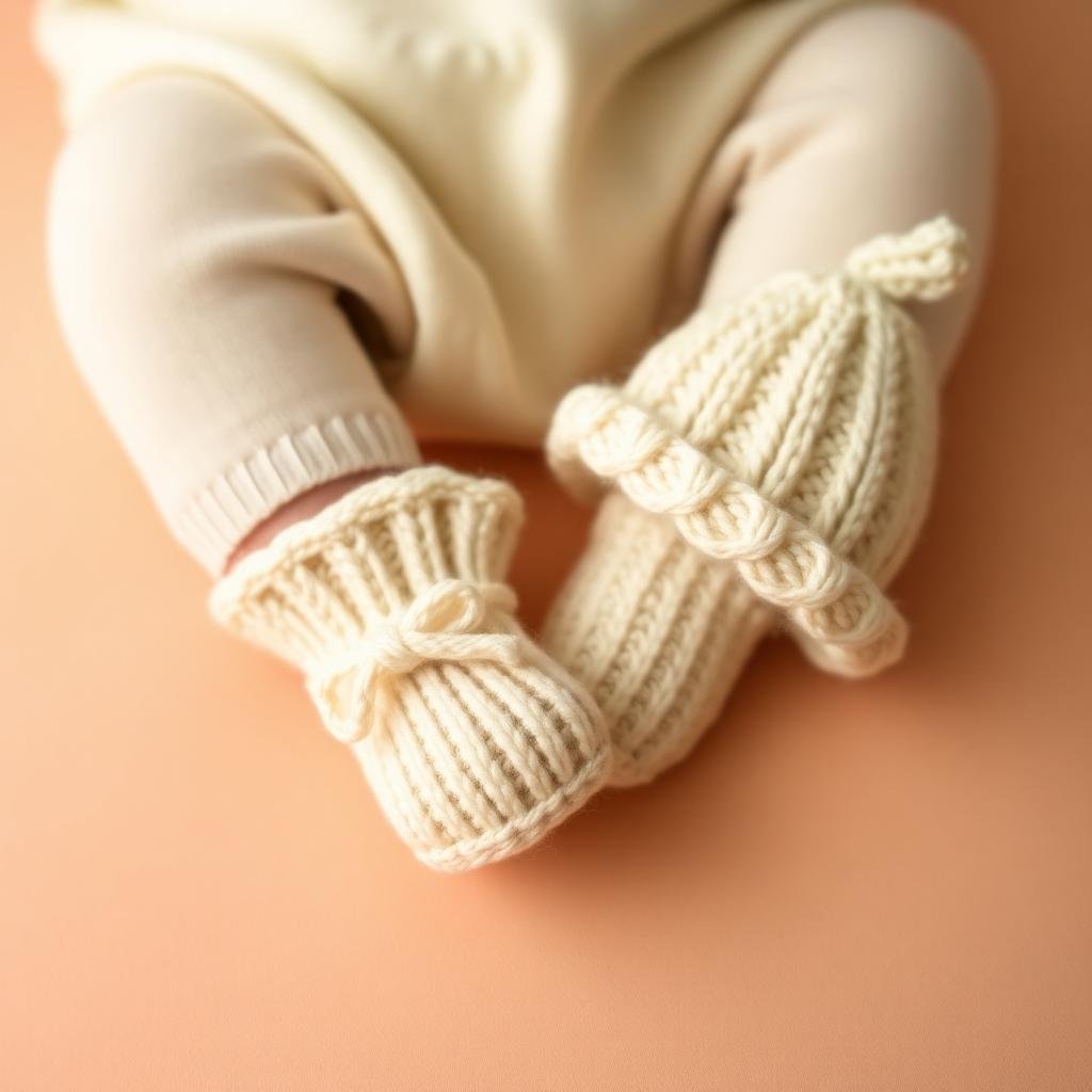 Knitted baby booties